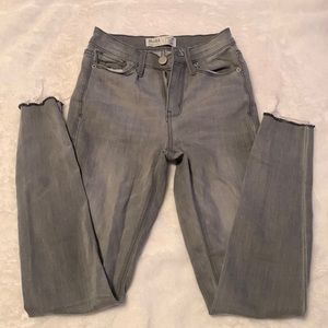 Gray skinny stretch jeans